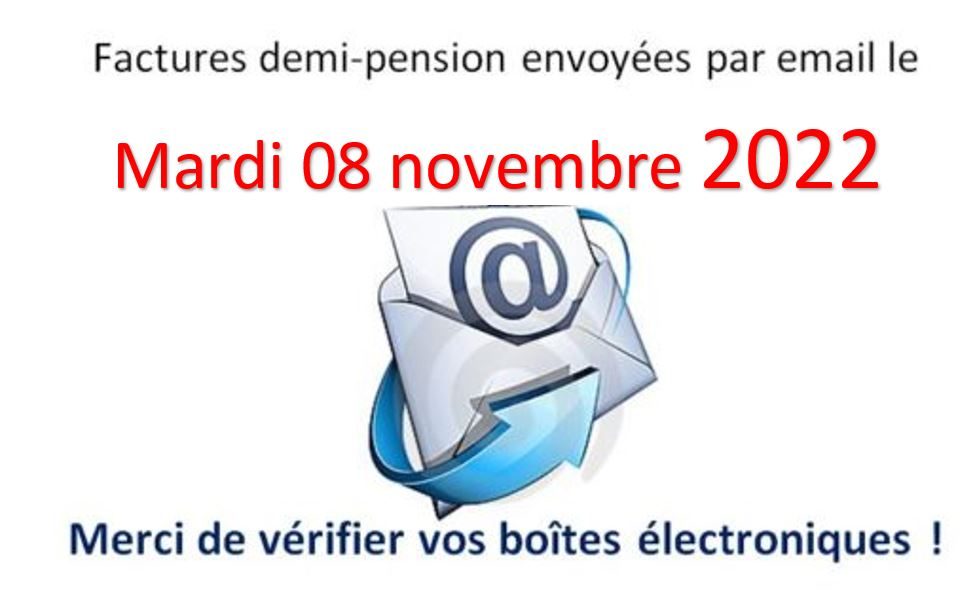 Envoi des factures de la demi-pension